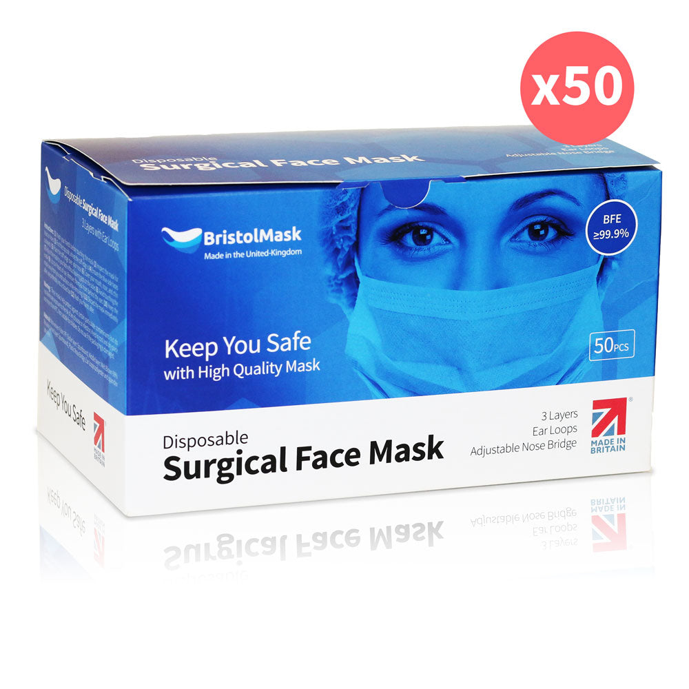 Premium Disposable Medical Face Masks 4 Layers Type IIR UK Made